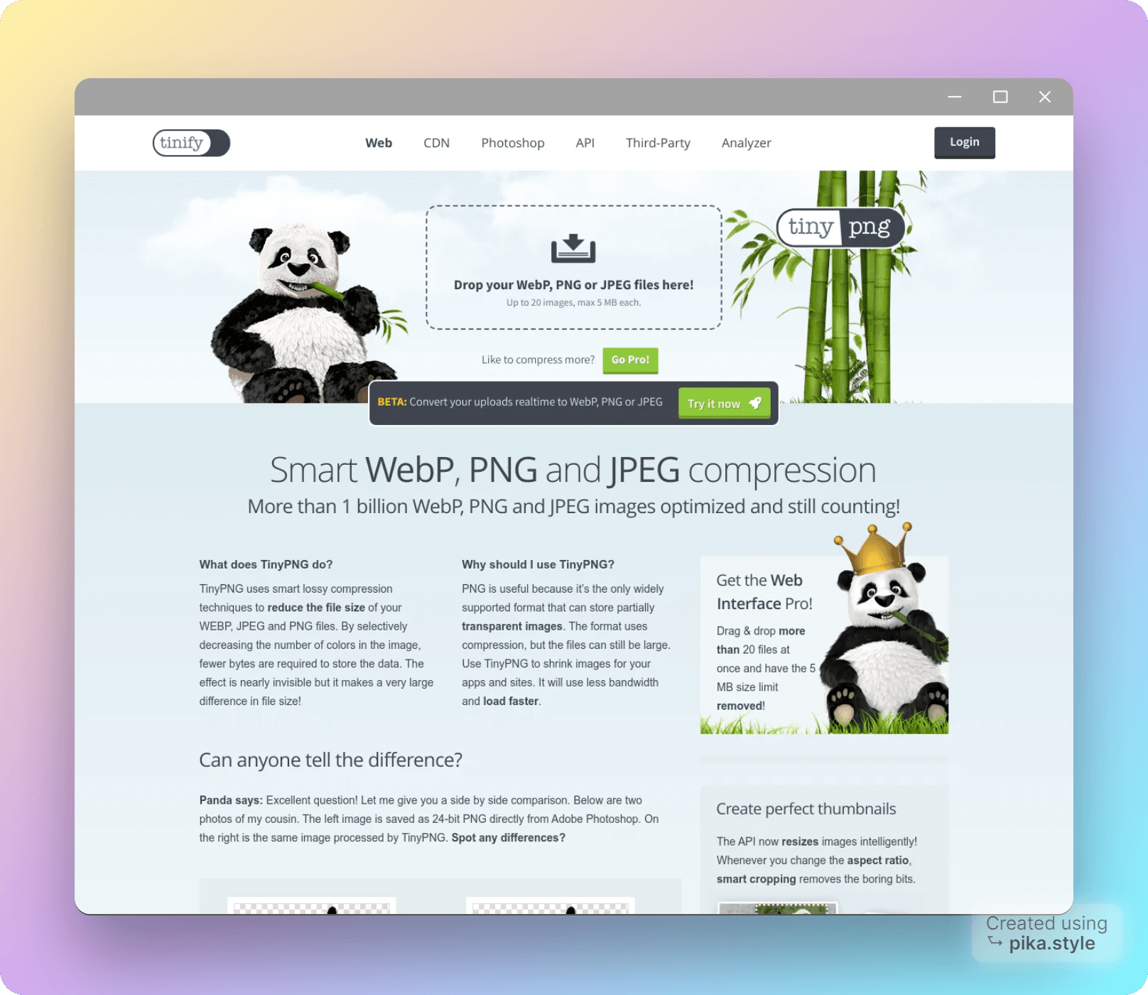 Tinypng – намалява размера на снимките
