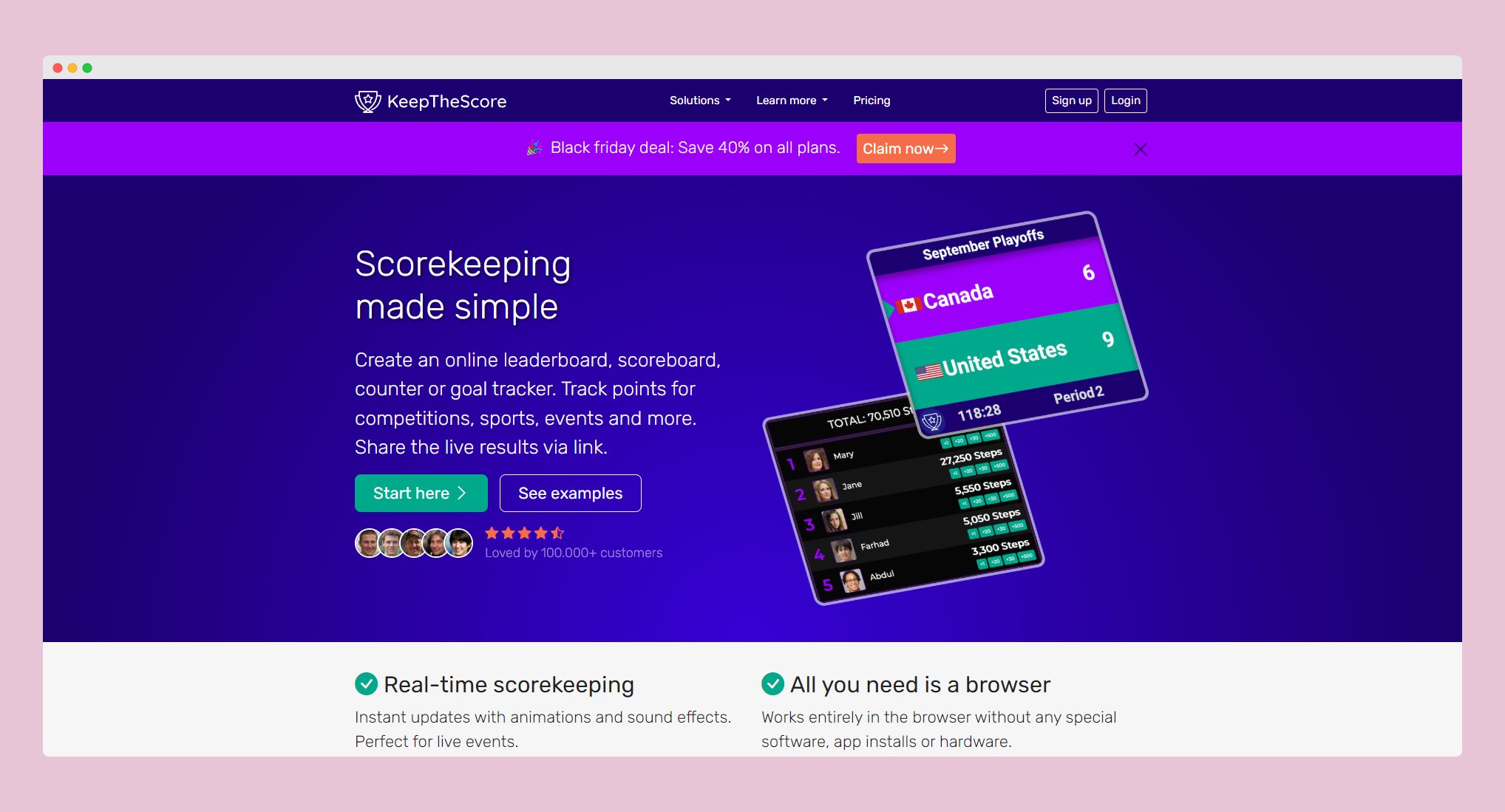 KeepTheScore.com – таблици с резултати